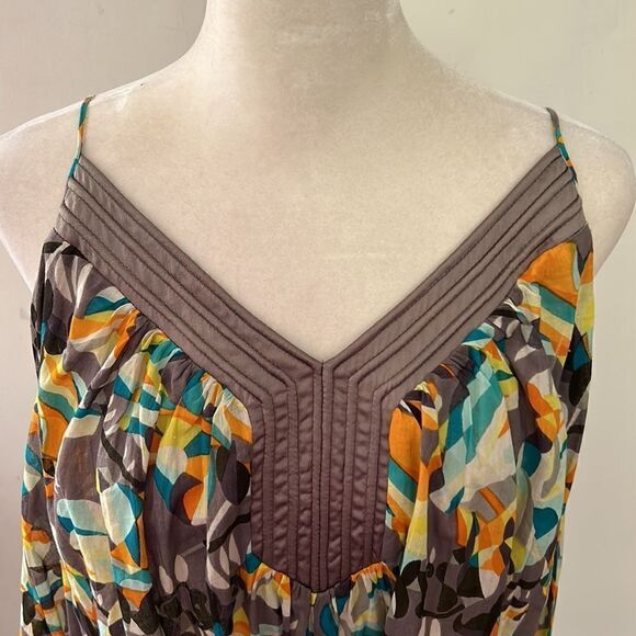 French Connection floral orange gray tank top Size 8 - Picture 3 of 9